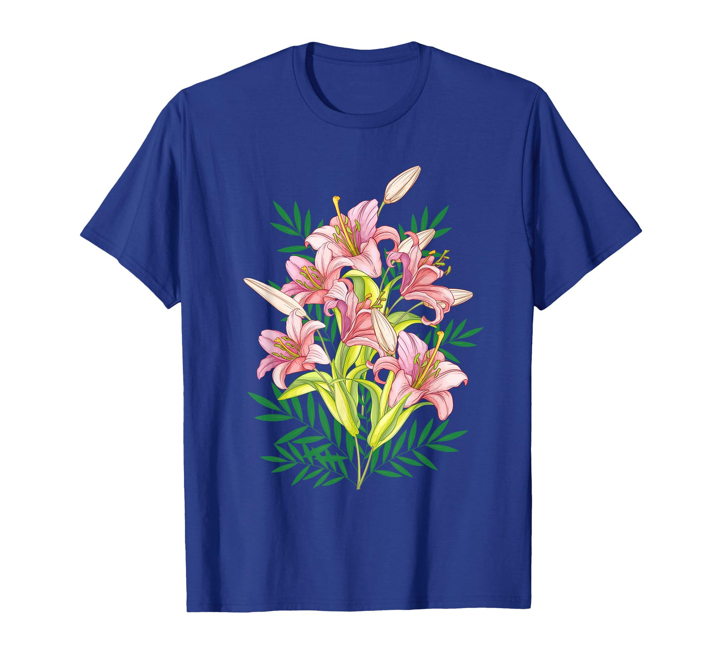 Variety of Lillies Graphic Flower Print Flowered T-Shirt