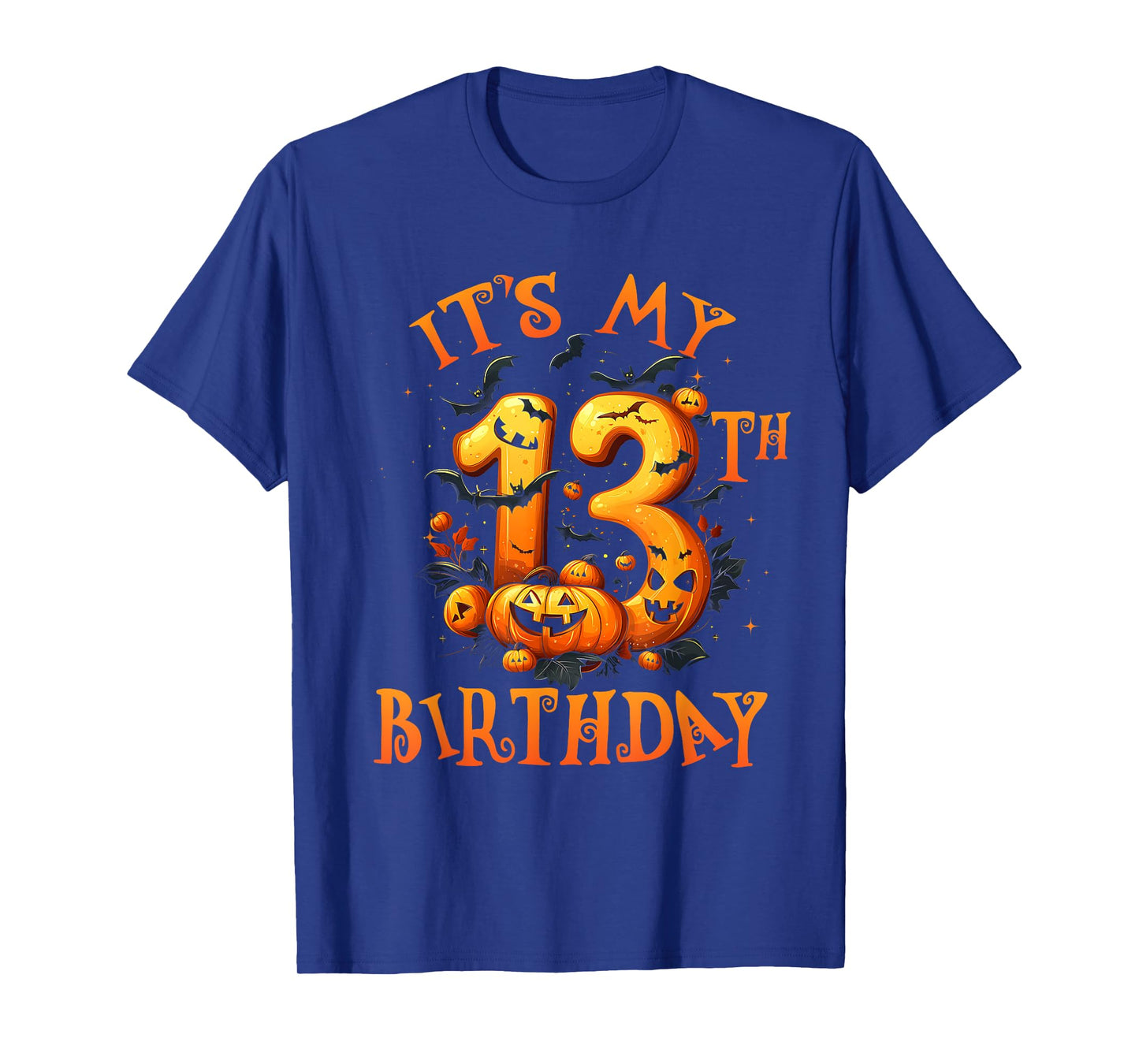 Boo It's My 13th Birthday Halloween Pumpkin 13 Years Old T-Shirt
