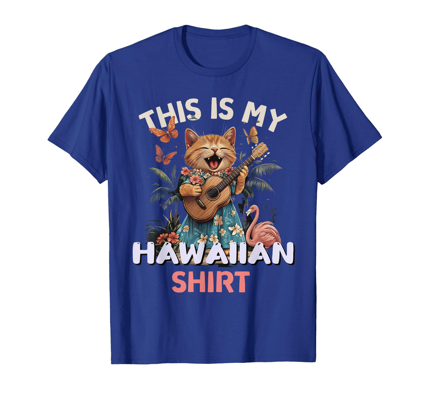 This Is My Hawaiian Shirt Funny Cat Hawaii Party Luau Men Women Kids T-Shirt