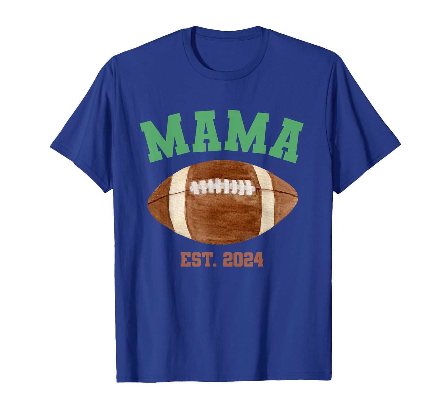 Mama of The 1 Year Old Football Birthday Boy Est 2024 T-Shirt