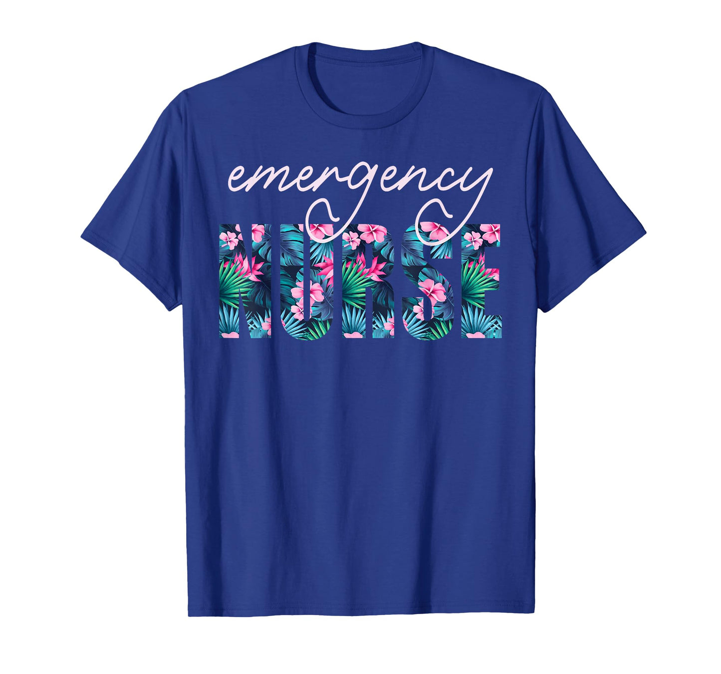 Emergency Nurse Tropical Floral Summer Hawaii ER RN Nursing T-Shirt