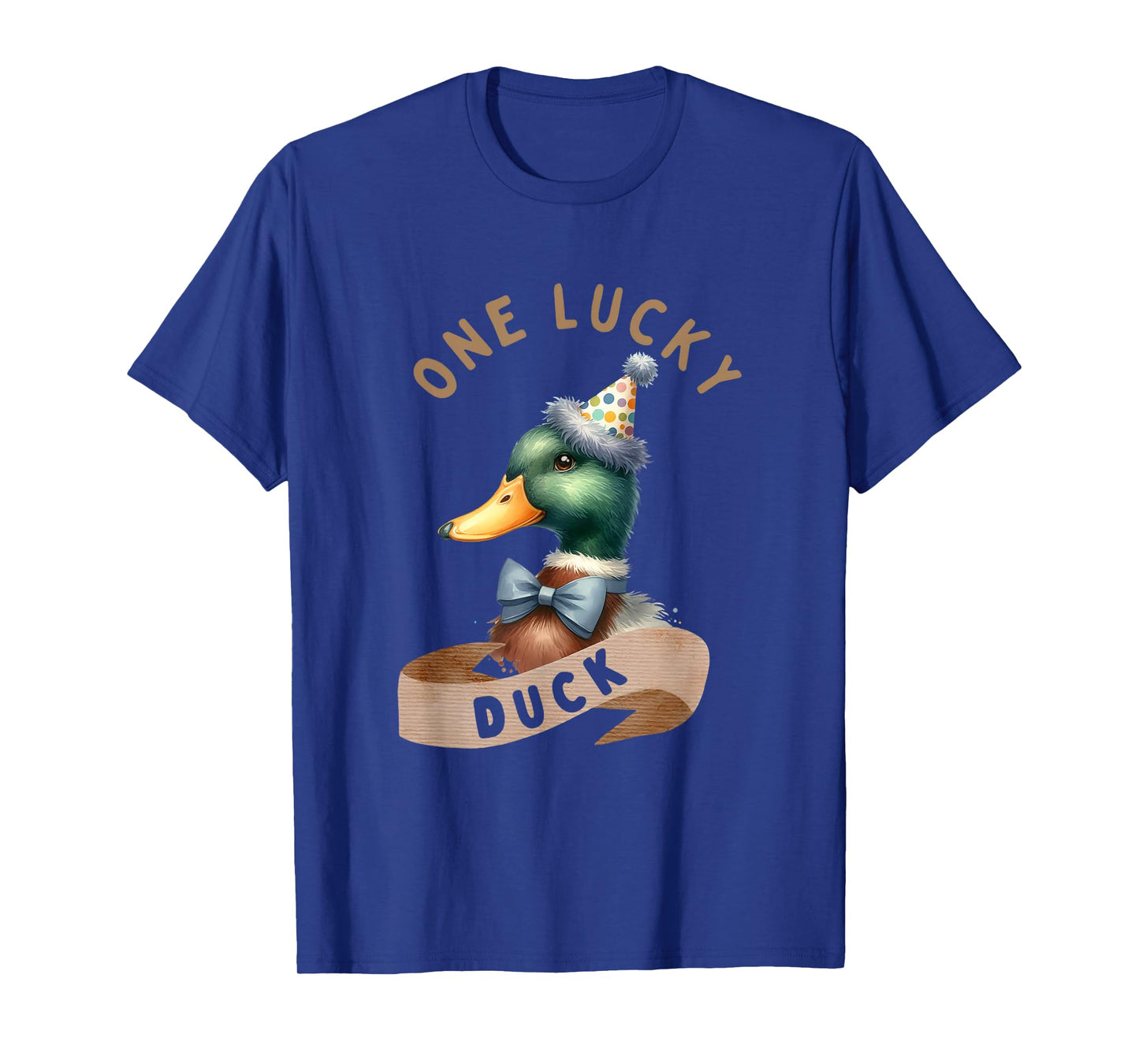 One Lucky Duck 1st Birthday 1 Years Old Poultry Mallard Duck T-Shirt