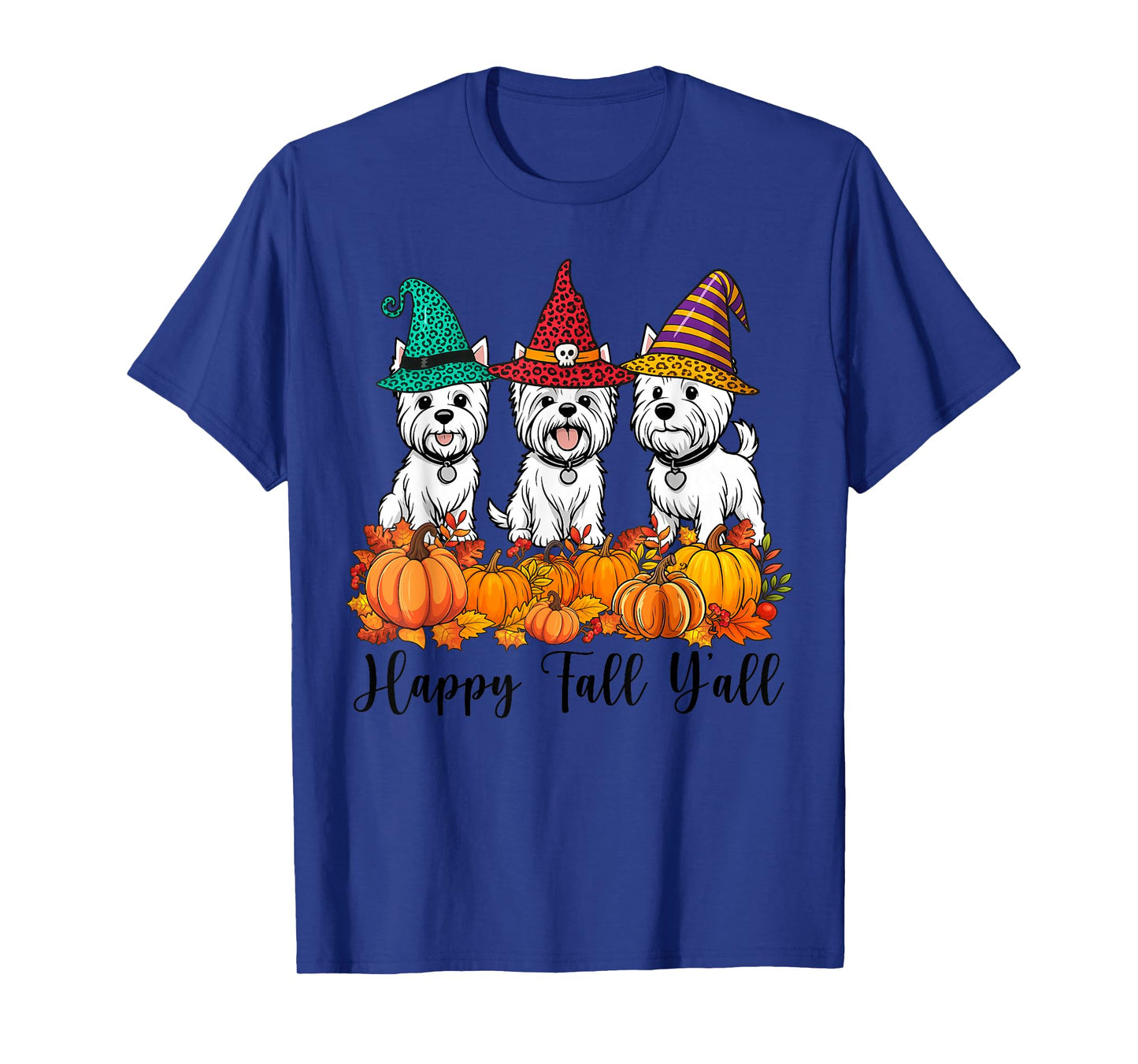 Cute West Highland White Terrier Happy Fall Ya'll Halloween T-Shirt