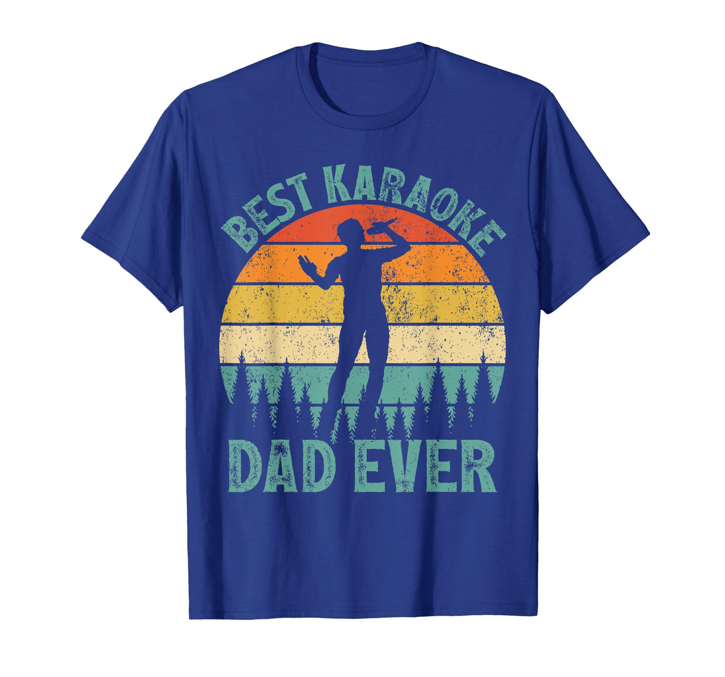 Mens Funny Vintage Best Karaoke Dad Ever Father's Day T-Shirt
