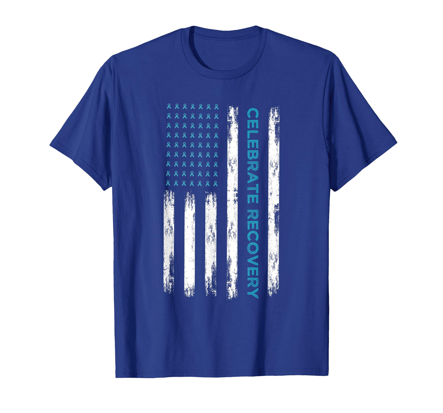 Drug Alcohol Addiction Recovery Celebrate Recovery USA Flag Women Men T-Shirt