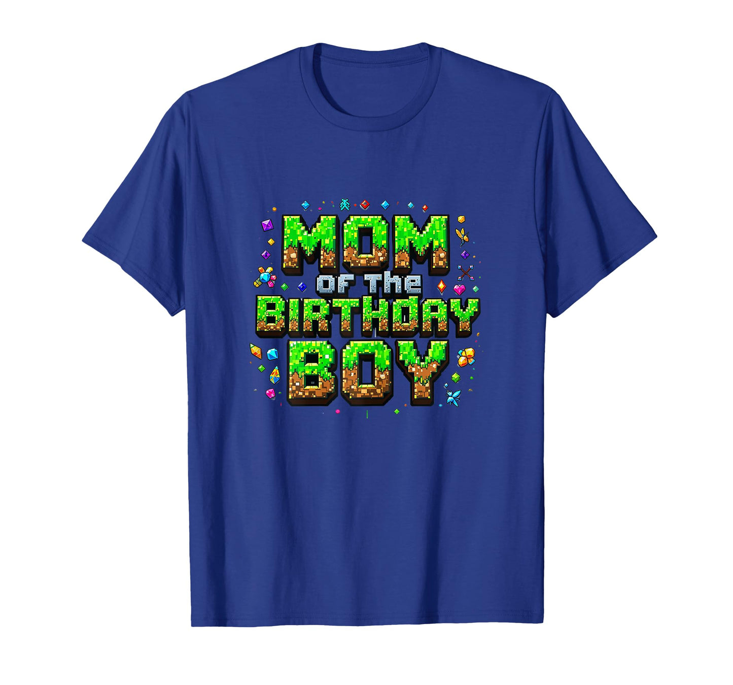 Mom Of The Birthday Boy Game Pixel Number Birthday Party T-Shirt