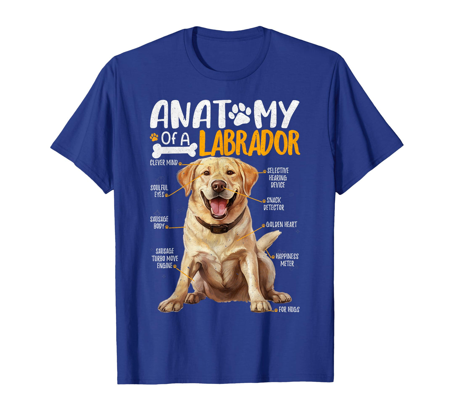 Vintage Anatomy Of A Labrador Dog Lab Funny Puppy Lover Men Women Girls Kids T-Shirt