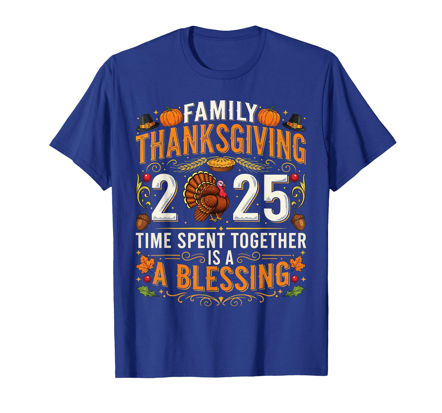 Thanksgiving 2025 Matching Family Tee Turkey Pumpkin Pilgrim T-Shirt