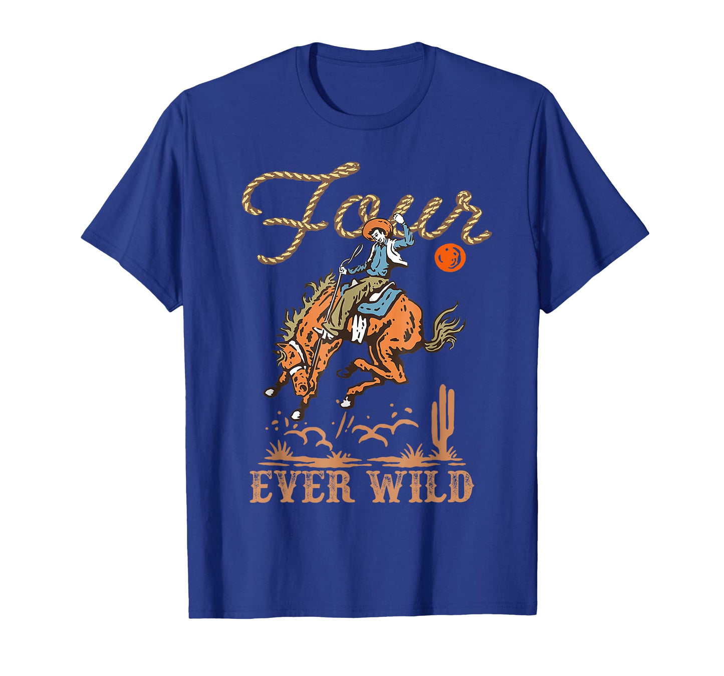Kids Western Rodeo 4th Birthday Boy Four Ever Wild Cowboy T-Shirt