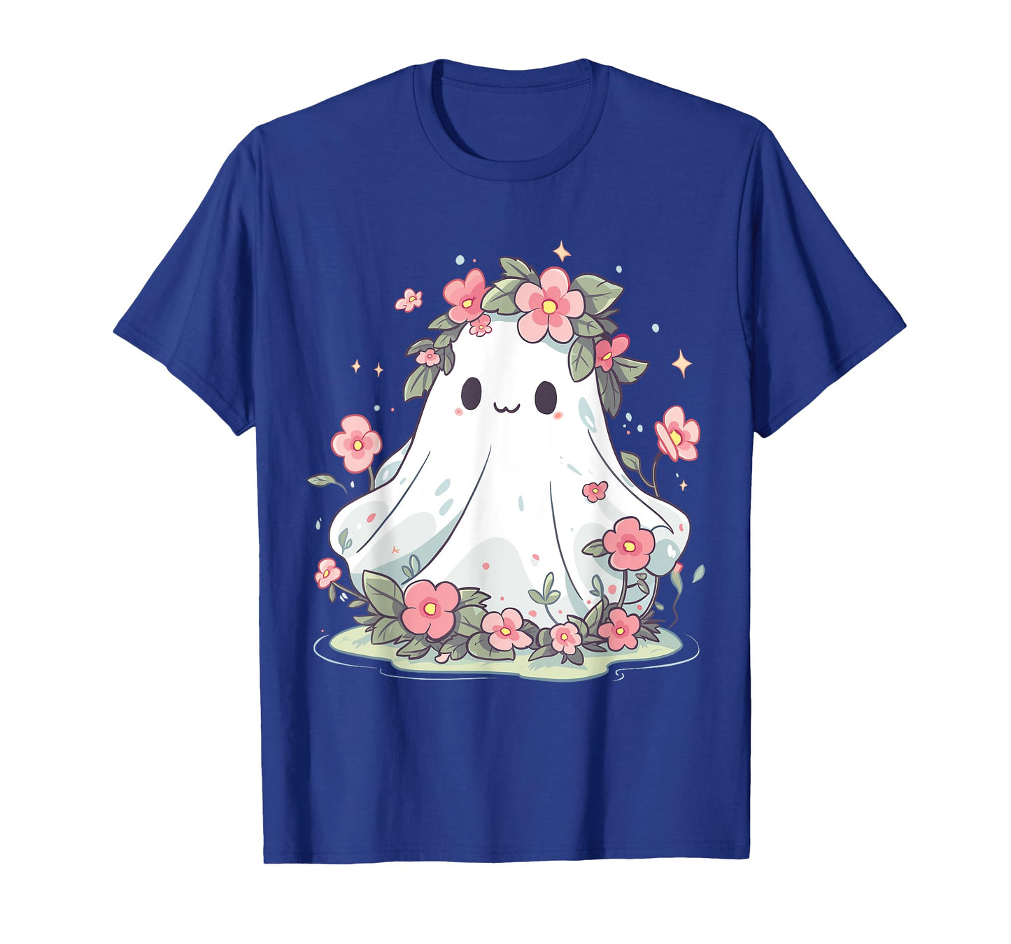 Halloween Shirt Floral Ghost Halloween Costume Girls Women T-Shirt