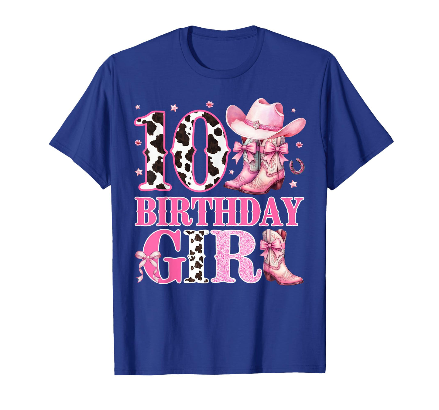 Kids 10th Birthday Girl Rodeo Western Cowgirl Birthday Party T-Shirt