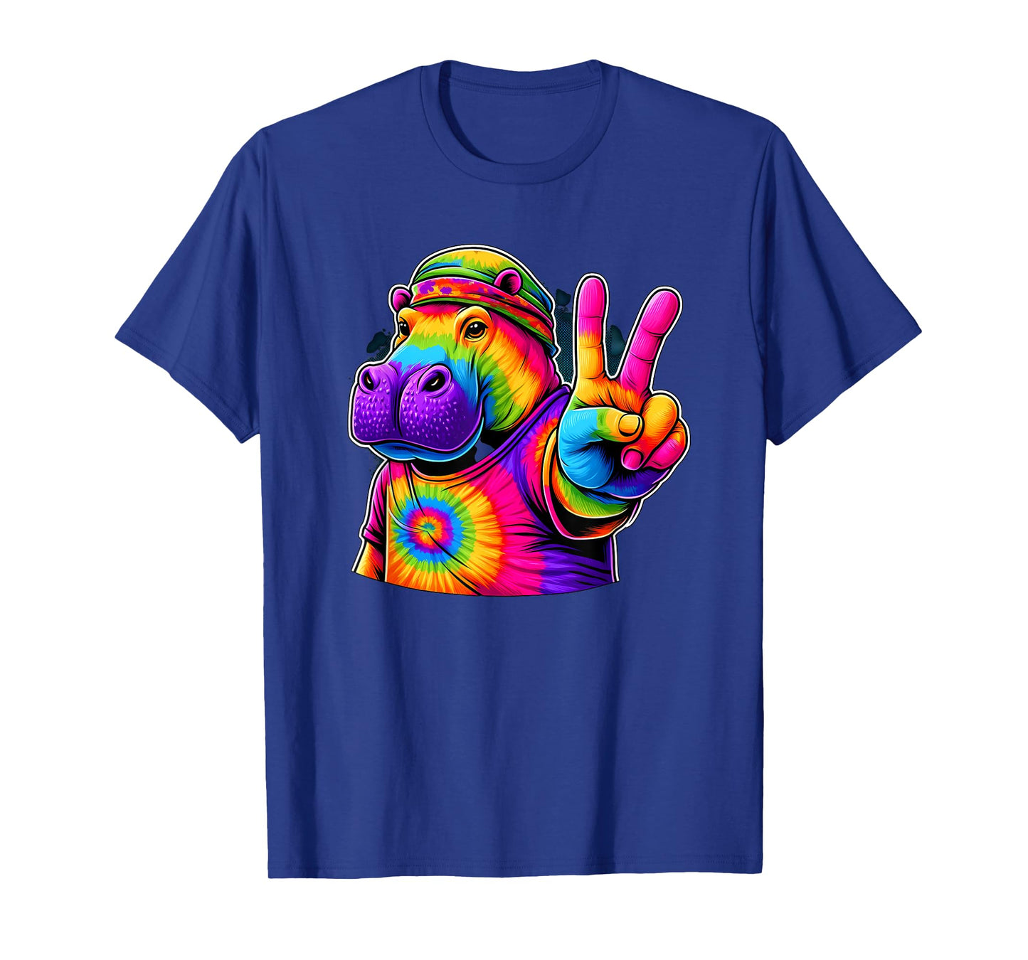 Peace Sign Tie Dye Hippo T-Shirt