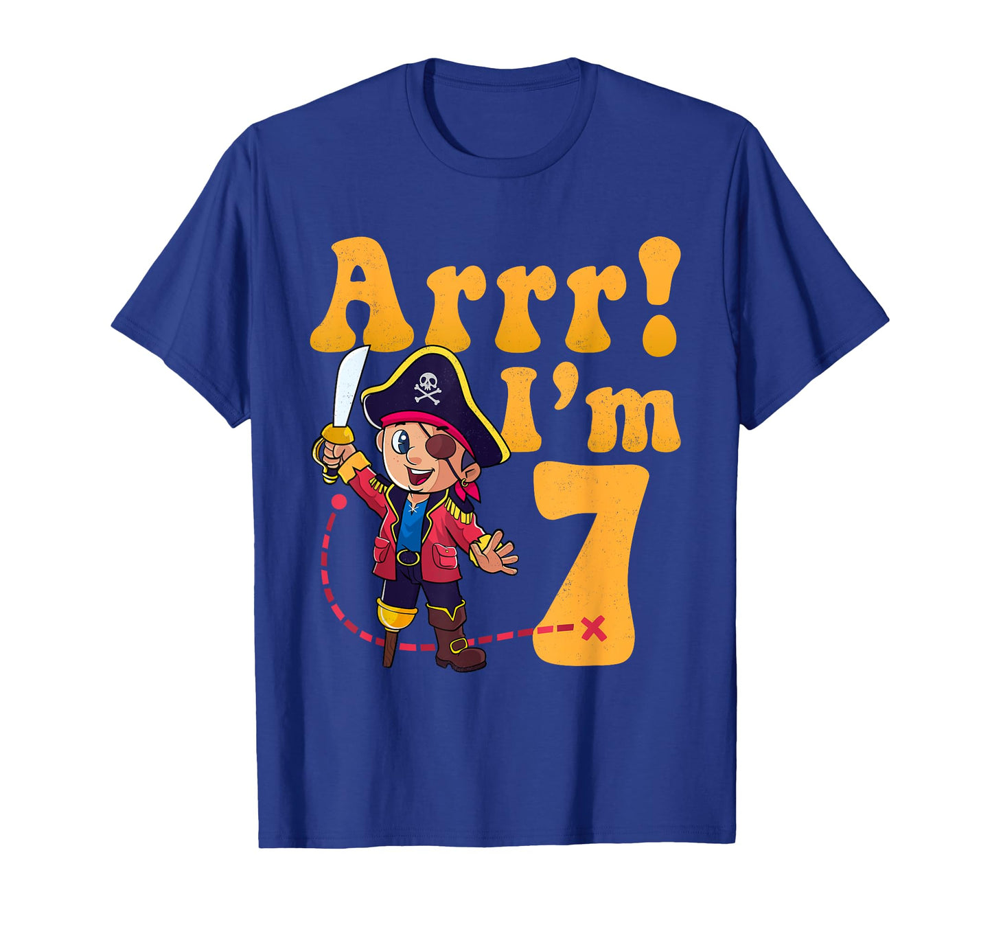 Kids 7th Pirate Birthday Party Arrr I'm 7 Seven Years Old T-Shirt