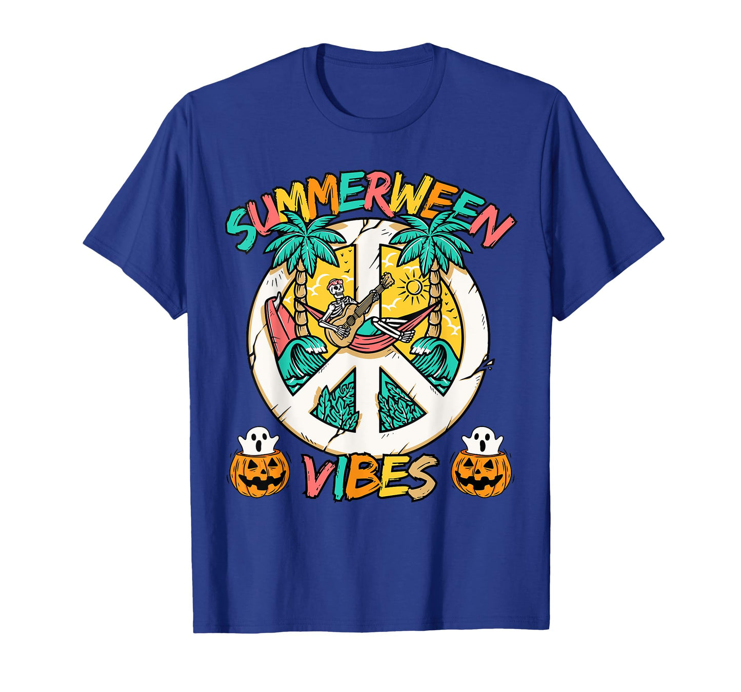 Summerween skeleton chill out at the Beach with summer vibes T-Shirt