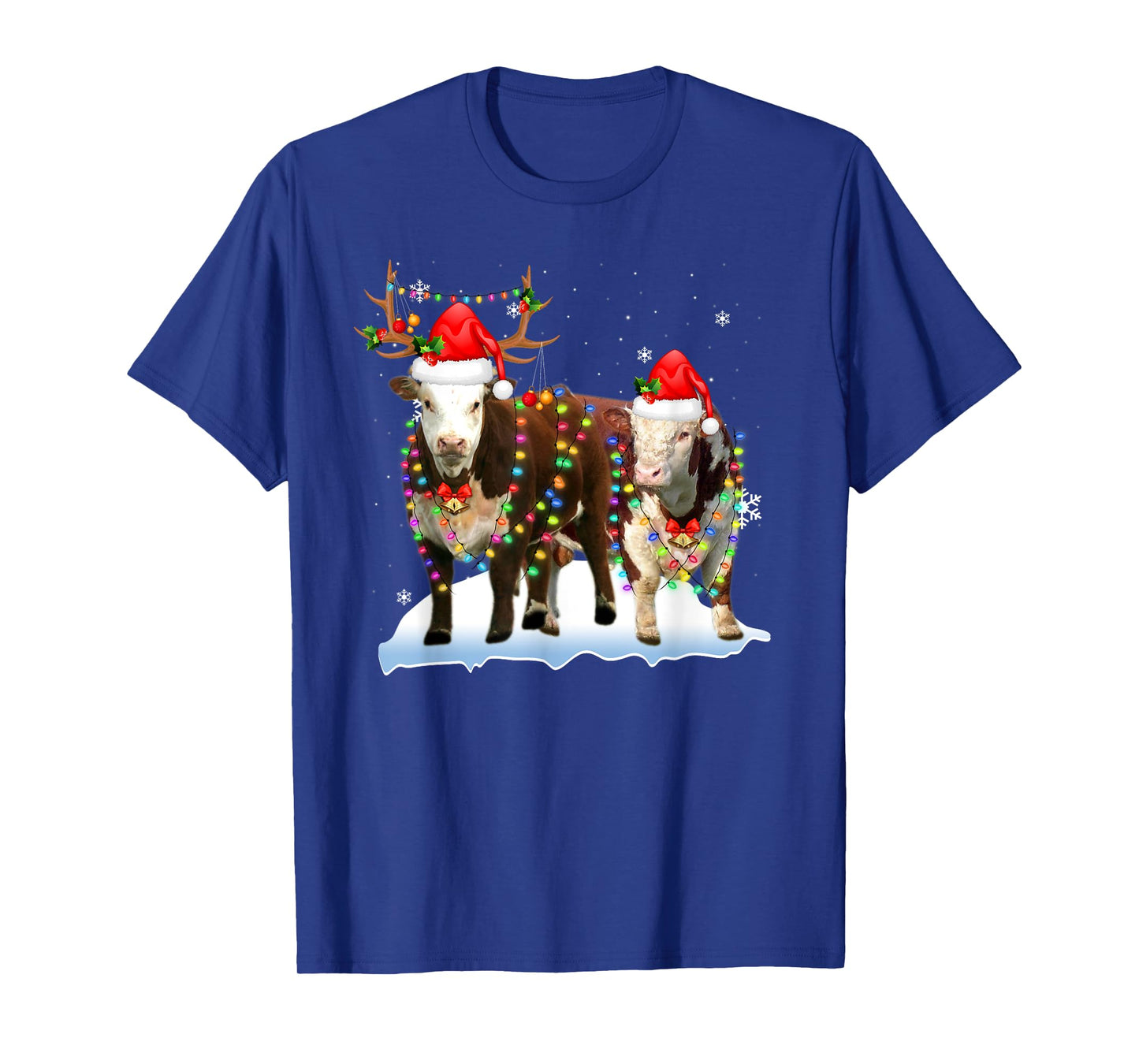 Hereford Christmas Tree Lights Reindeer Santa Xmas Pajama T-Shirt