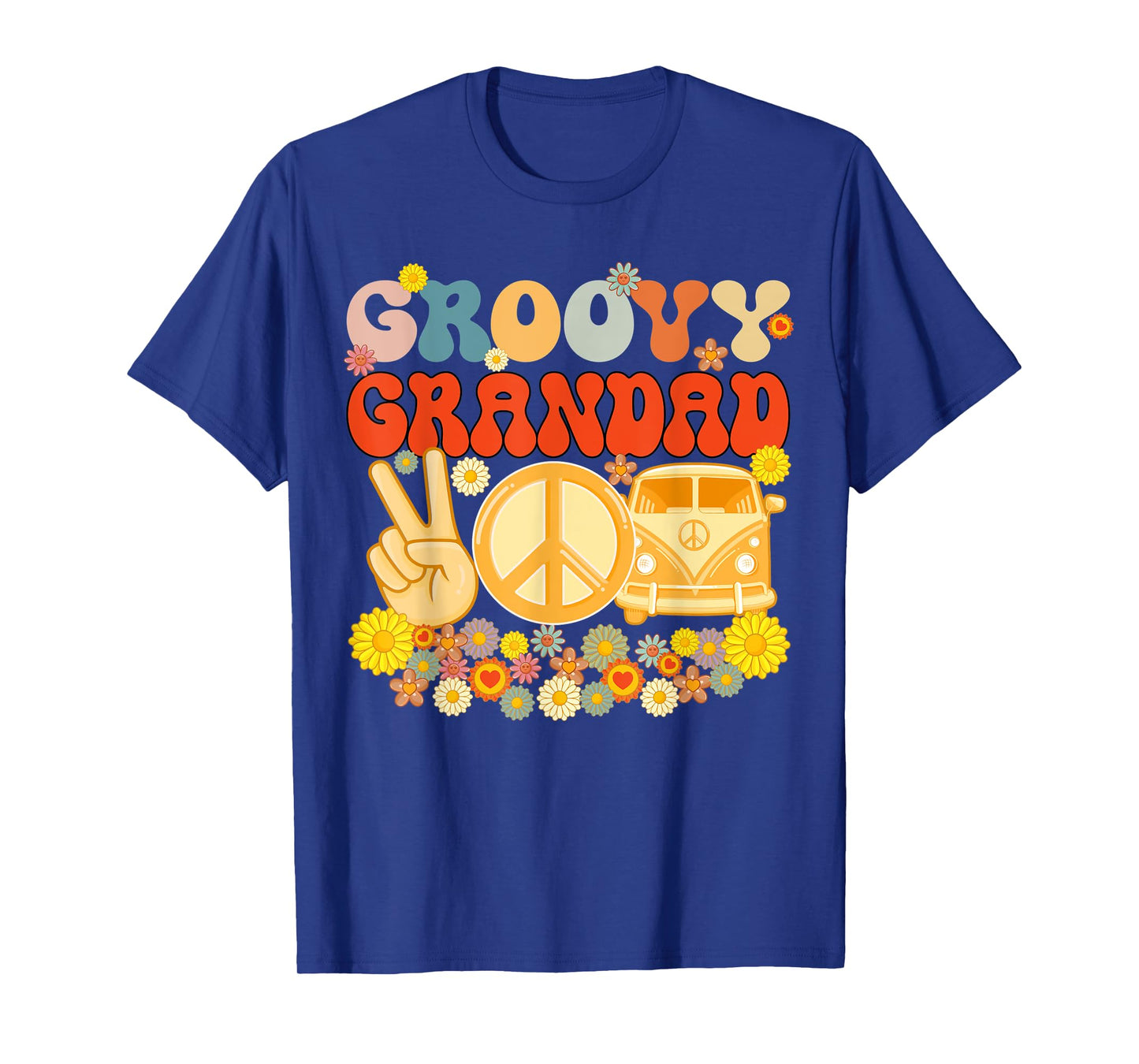 Groovy Grandad Retro Matching Family Baby Shower Father's Da T-Shirt