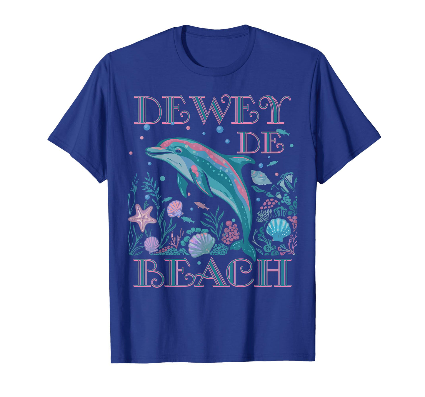 DEWEY BEACH DE DOLPHIN LOVER COLORFUL BEACH SOUVENIR T-Shirt
