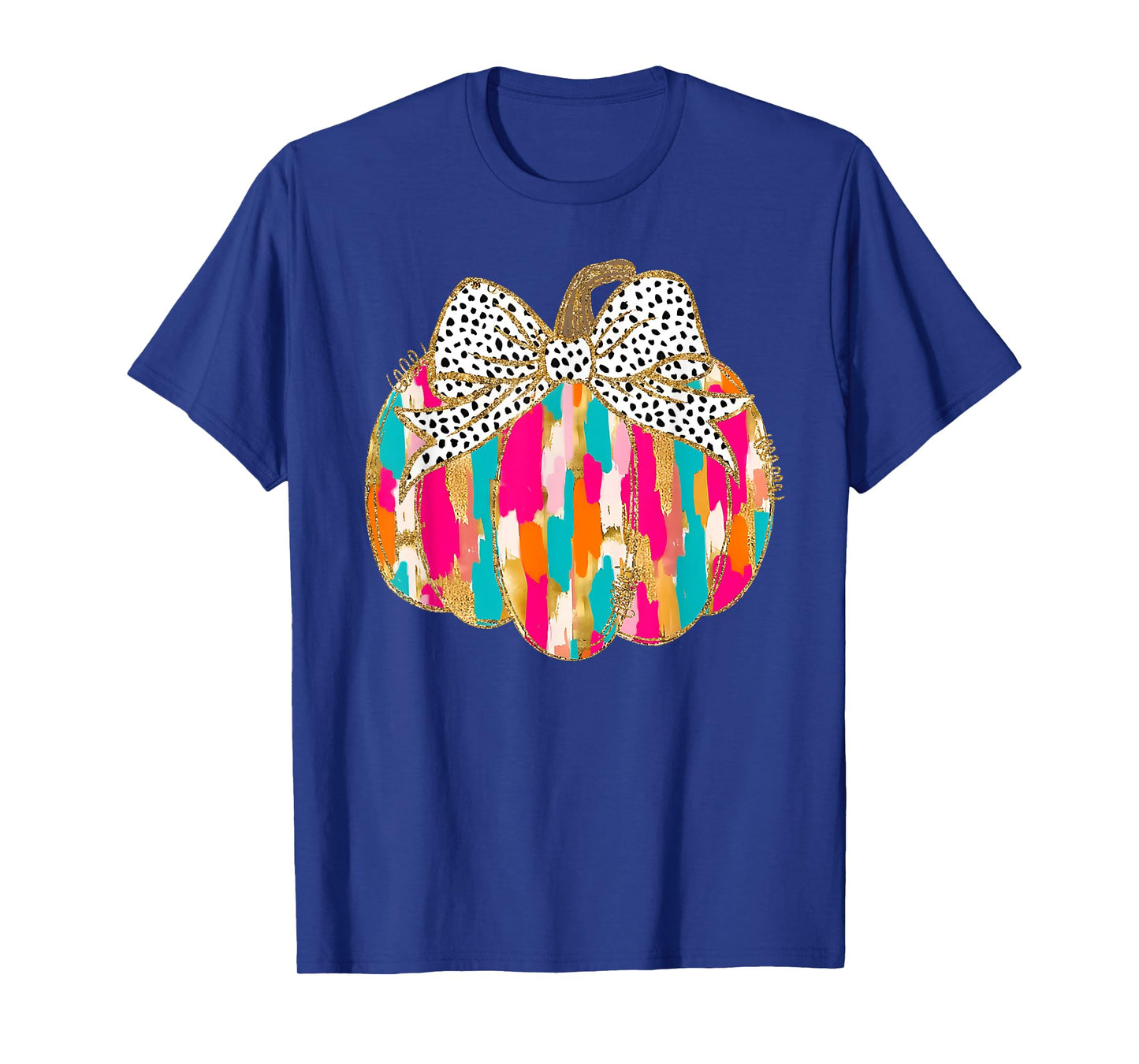 Coquette Bow Pumpkin Season Autumn Fall Leaves Thanksgiving T-Shirt