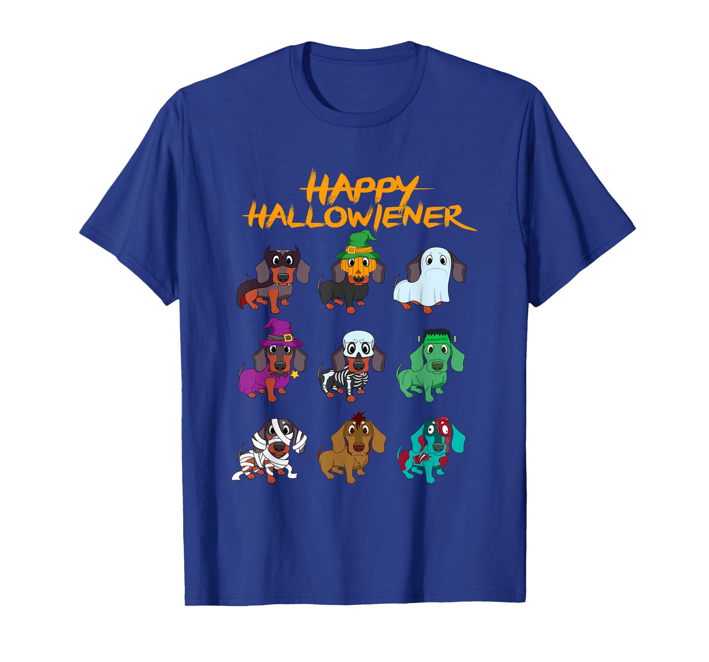 Happy Hallowiener Funny Halloween Daschund Weiner Dog Gift T-Shirt for Men Women Kids