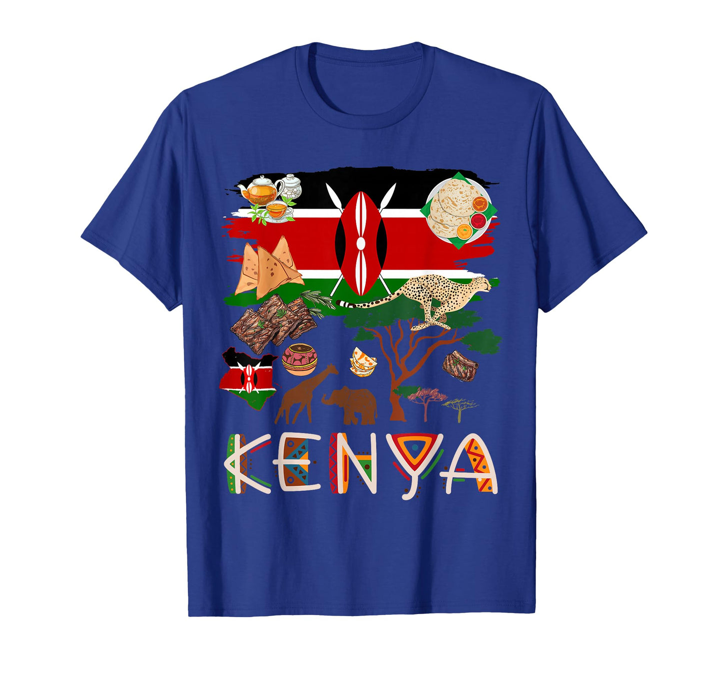 Kenya Flag Outfit Idea For Kids Kenya Food & Kenyan Flag T-Shirt