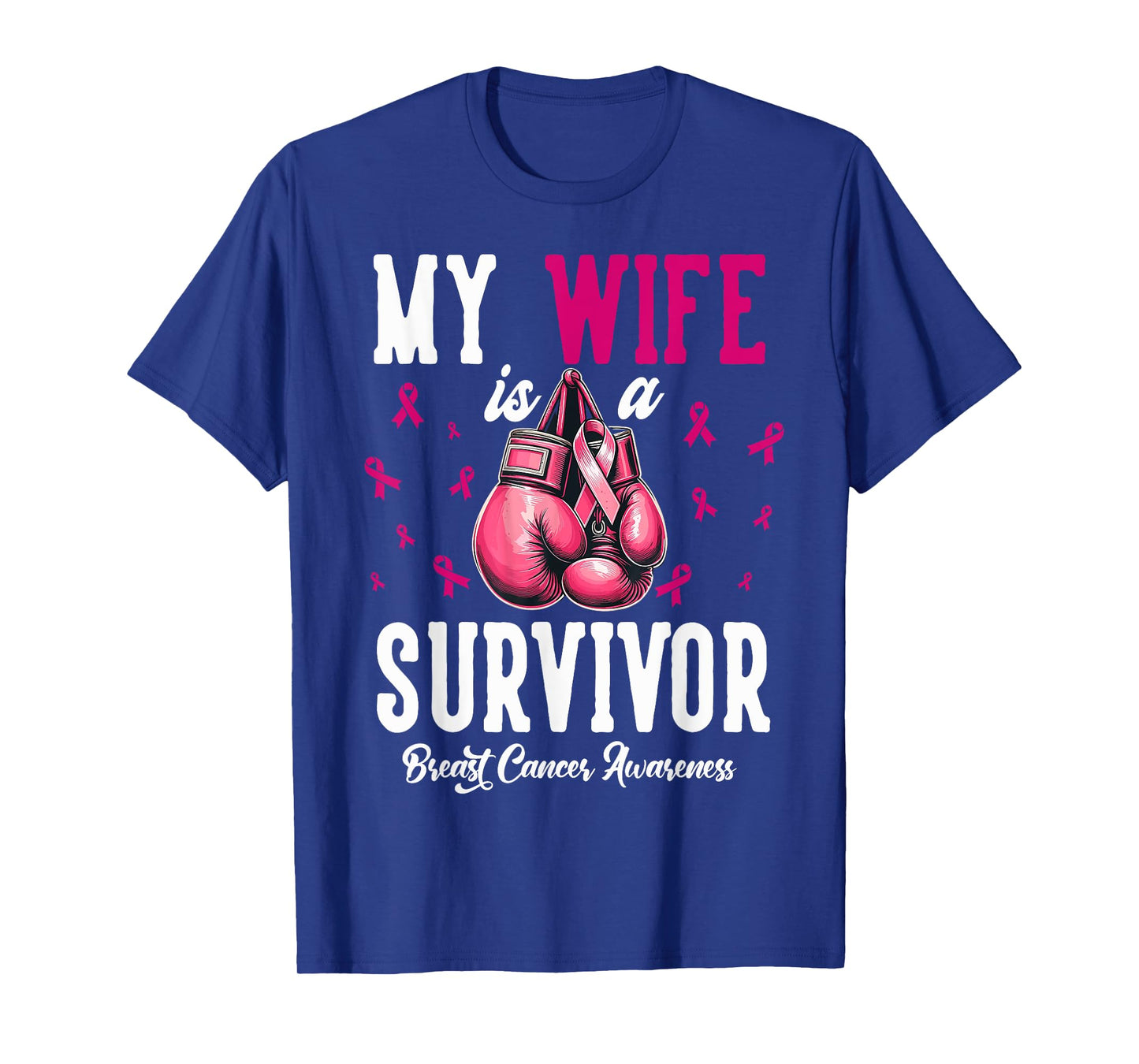 My Wife is A Survivor Boxing Glove Breast Cancer Awareness T-Shirt