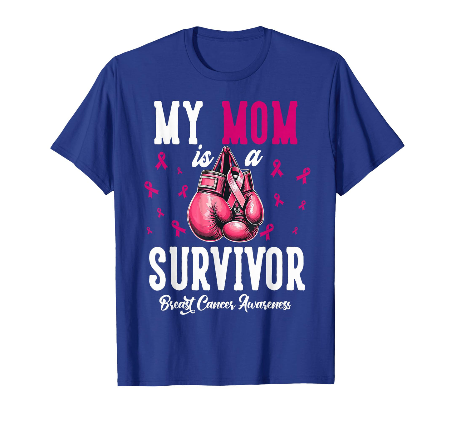 Breast Cancer Awareness My Mom is A Survivor Boxing Glove T-Shirt