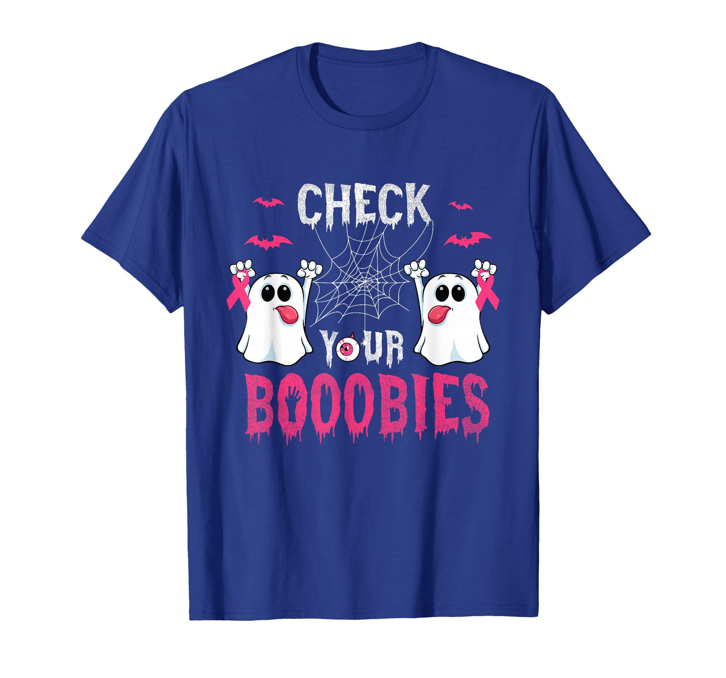Halloween Breast Cancer Awareness-Check your Boobies Ghost T-Shirt
