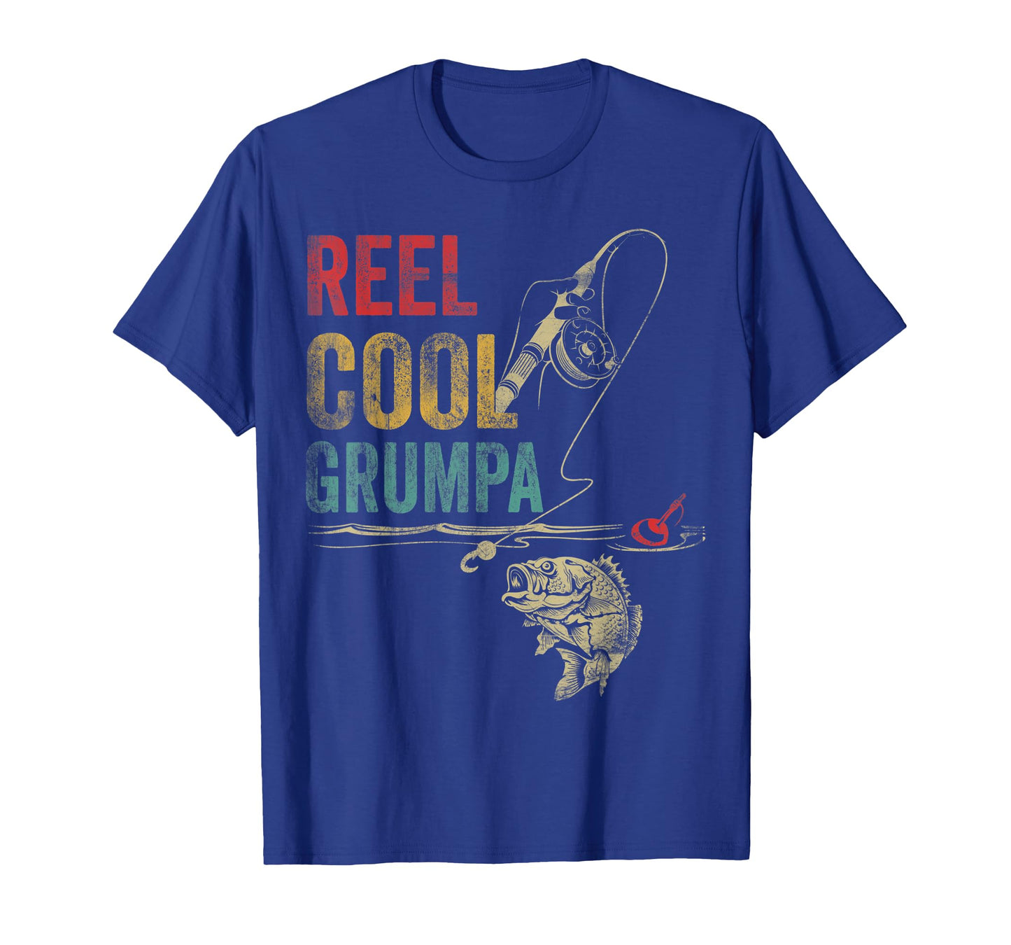 Mens Vintage Reel Cool Grumpa Fish Fishing Fathers Day T-Shirt