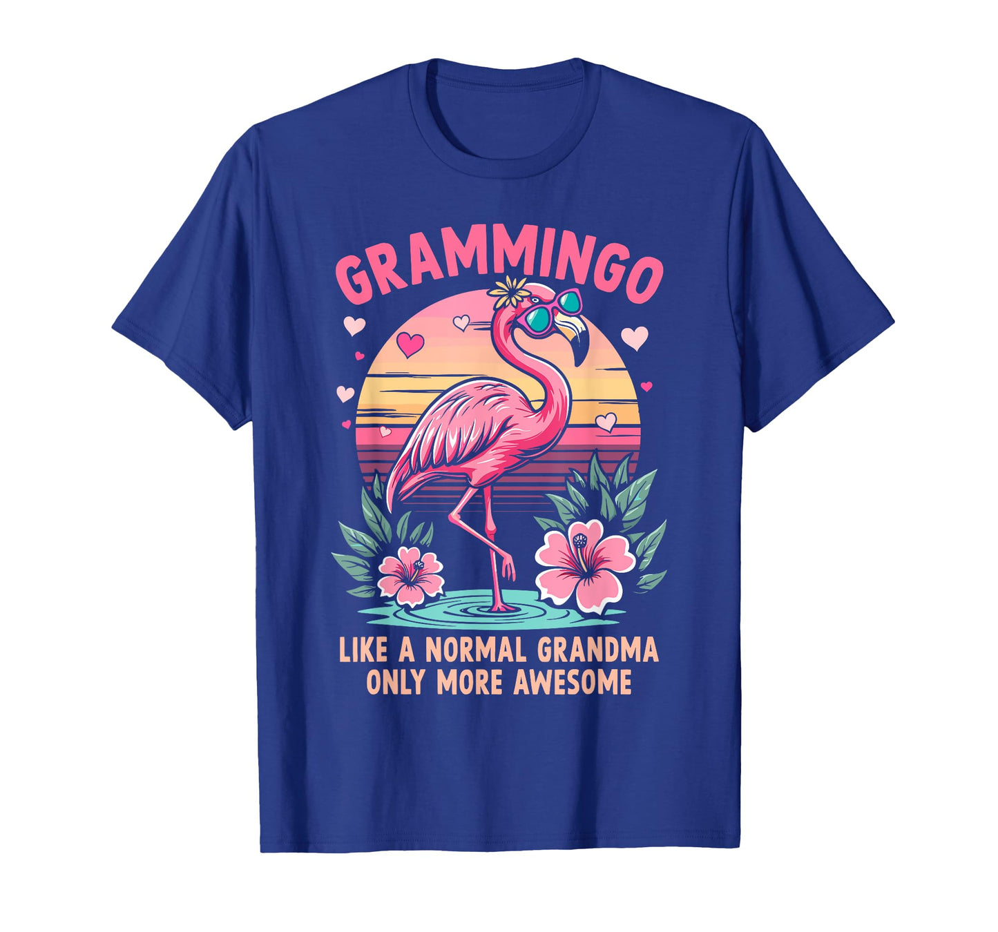 Gramingo Flamingo grandma floral retro women T-Shirt