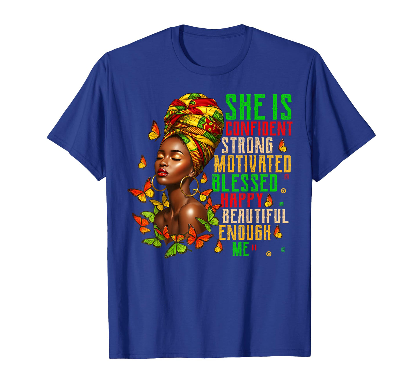 She Is Strong Educated Blessed Black History Women Girls T-Shirt
