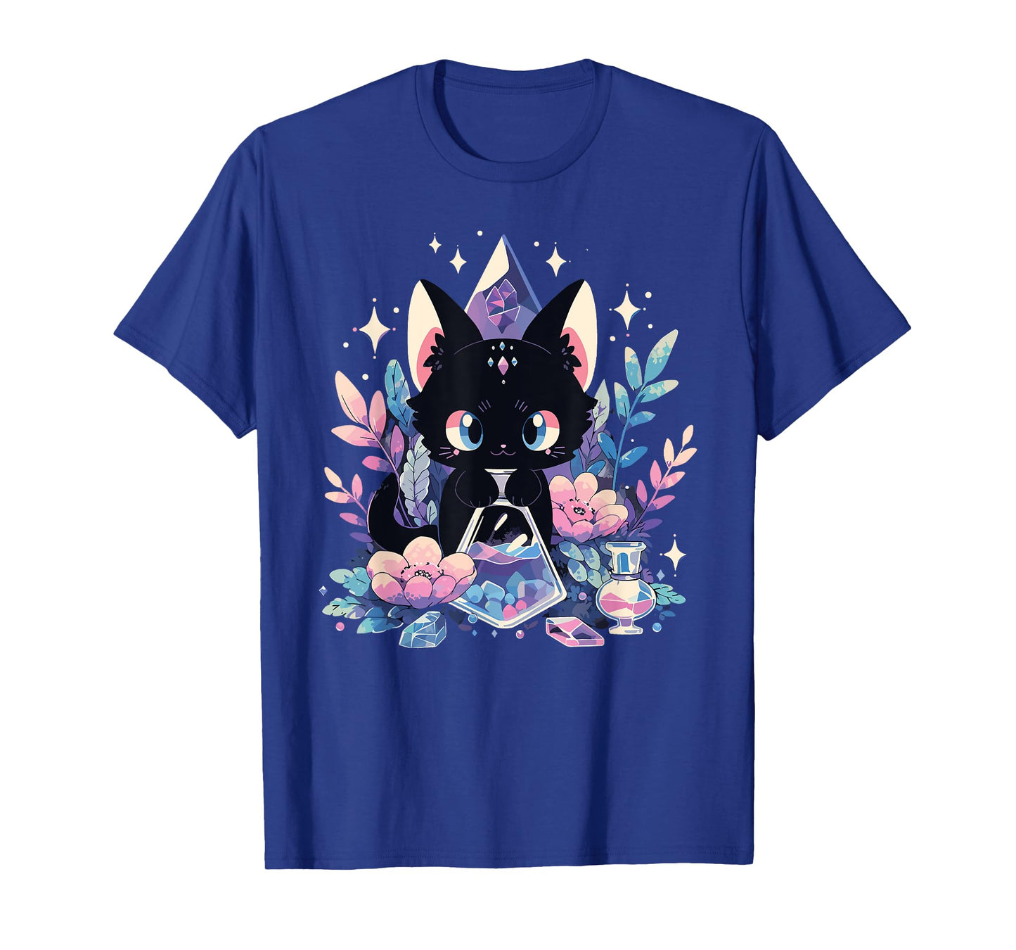 Cute Kawaii Witch Black Cat Crystal Alchemist Pastel Goth T-Shirt