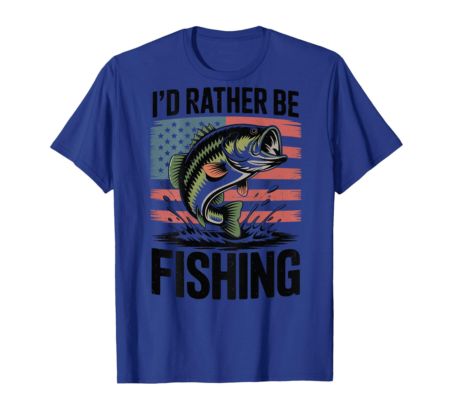Boy Id Rather Be Fishing-Shirt Youth Men Bass Fish Dad Funny T-Shirt