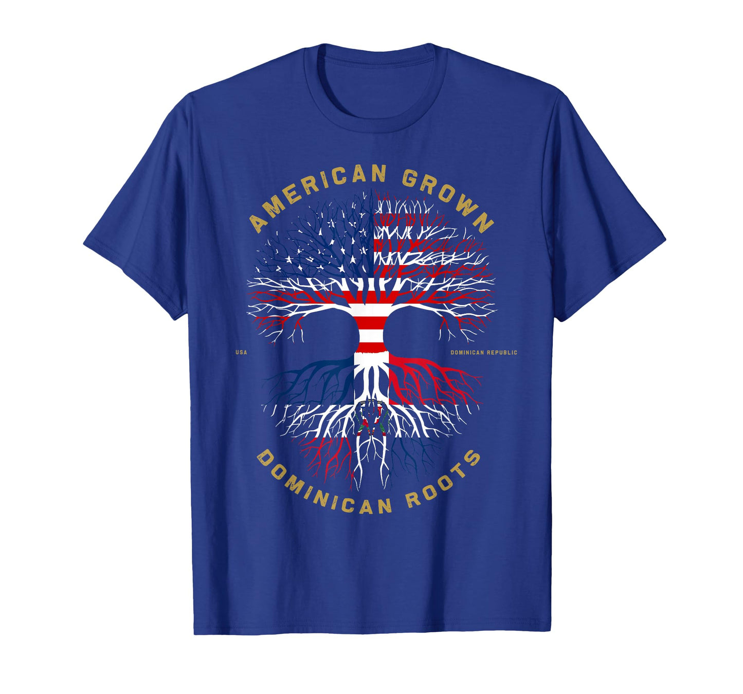 American Grown With Dominican Roots Tree USA Flag Gift T-Shirt for Women Girls Kids Men