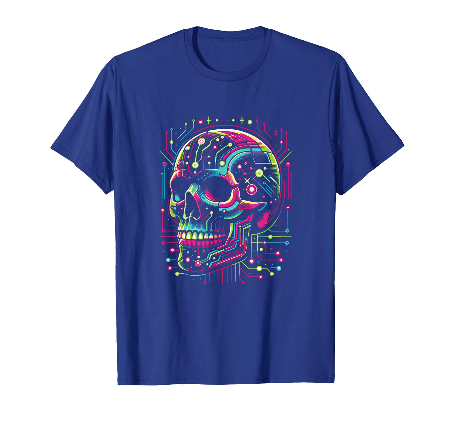 Vaporwave Skull Cyberpunk 80s 90s Era Retro Style Halloween T-Shirt