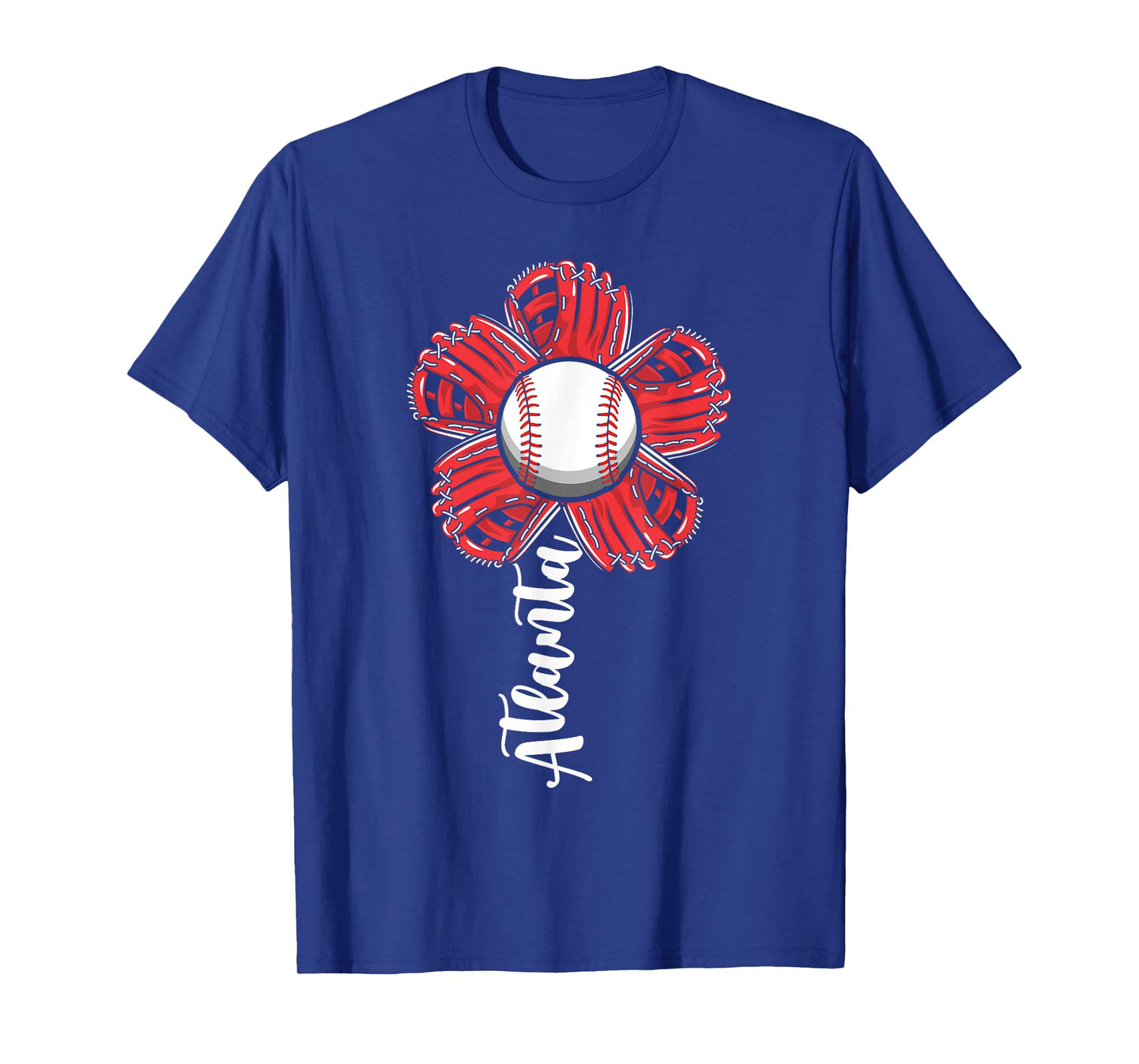 Cute Flower Atlanta Retro Baseball Lover Game Day T-Shirt