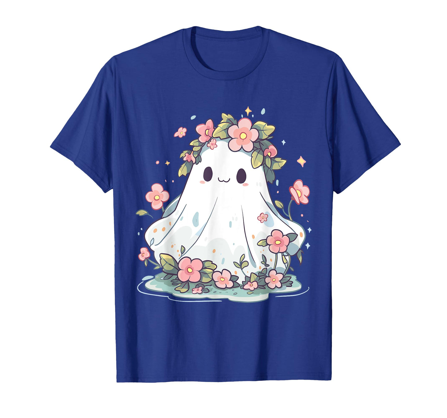 Halloween Shirt Floral Ghost Women Halloween Costume T-Shirt