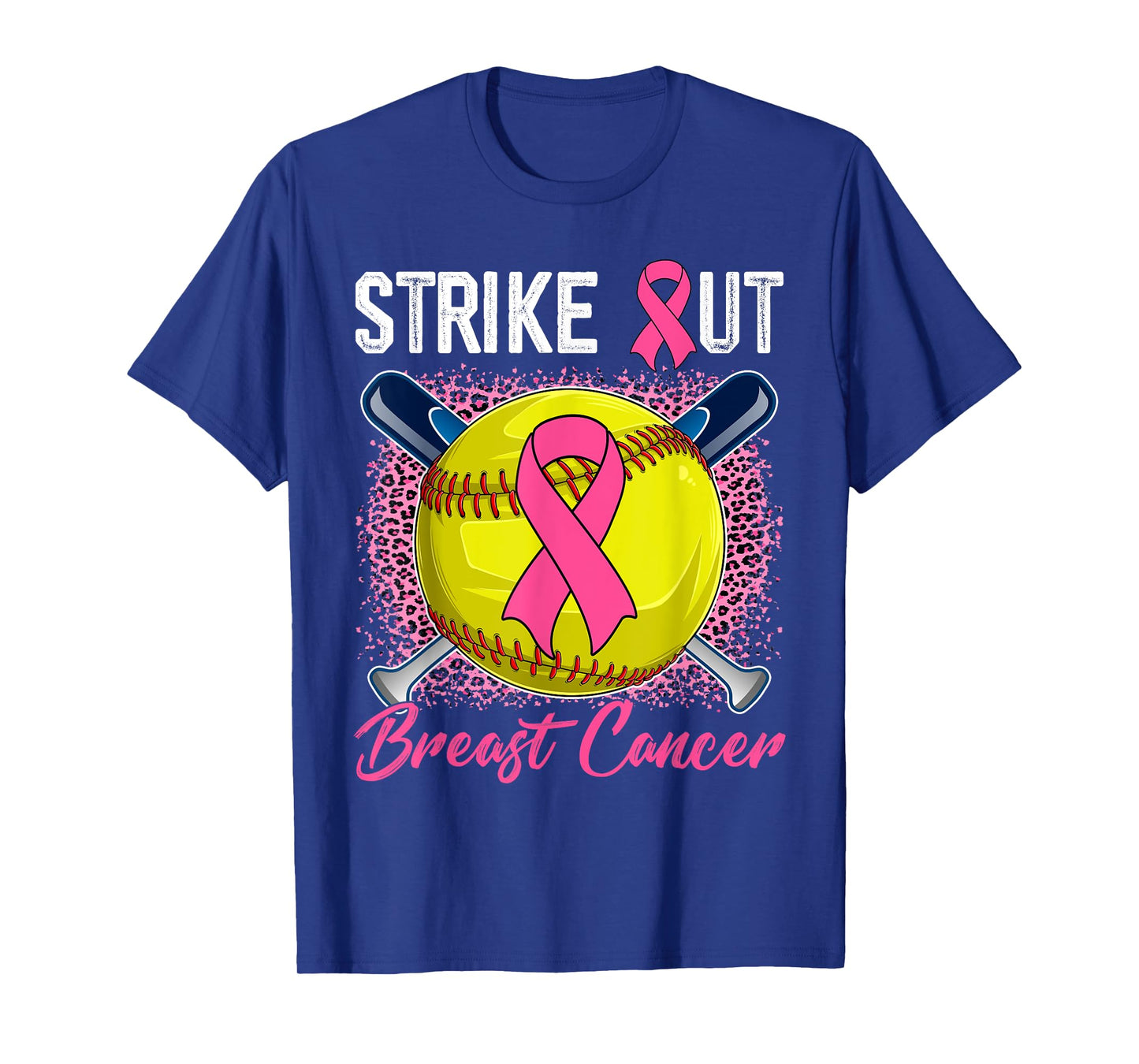 Strike Out Breast Cancer Softball Ball & Pink Ribbon Women T-Shirt