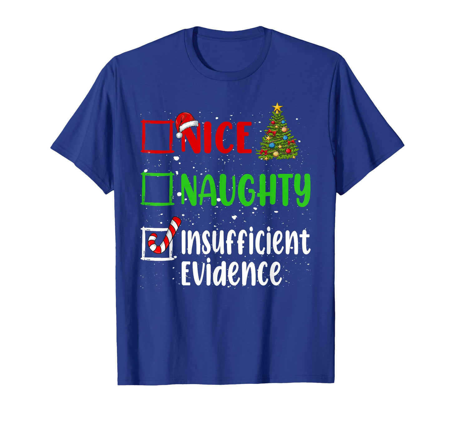 Nice Naughty List Funny Christmas List Unisex-Adults T-Shirt Black Small