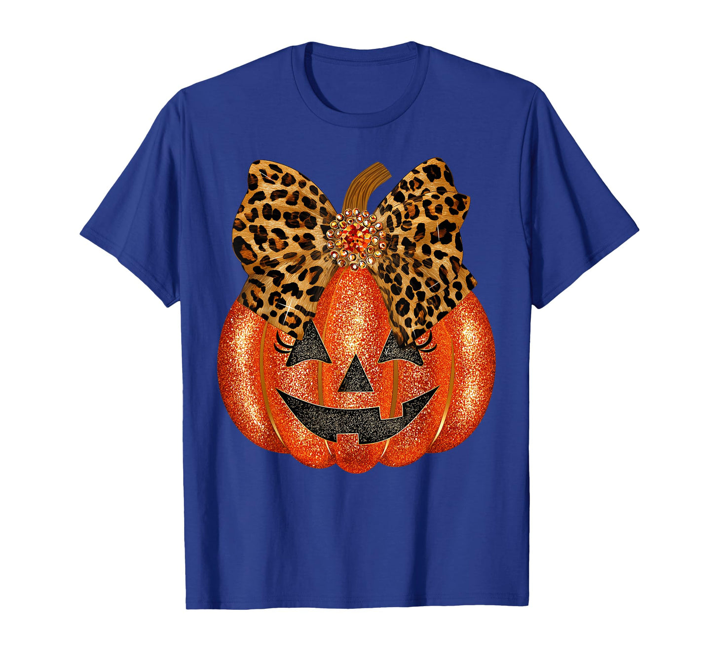 Coquette Leopard Bow Pumpkin Thanksgiving Fall Women Girl T-Shirt