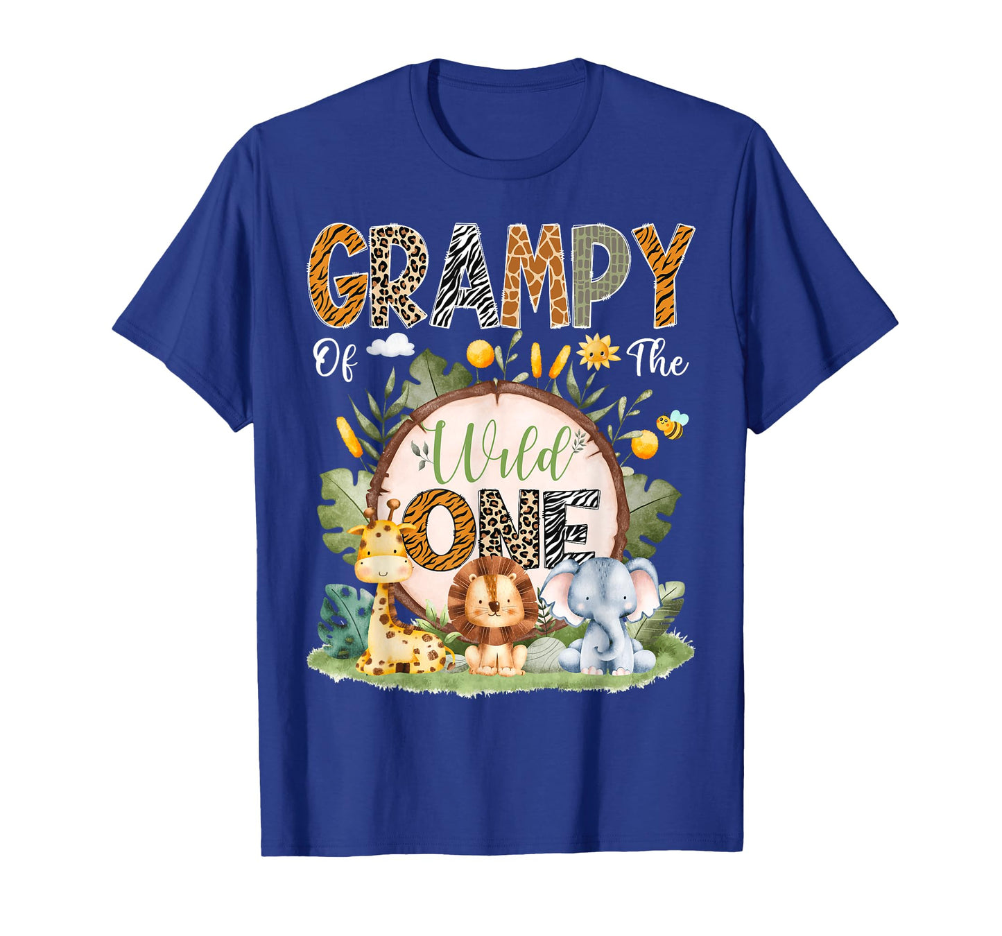 Grampy Of The Wild One 1St Bday Safari Jungle Animals T-Shirt