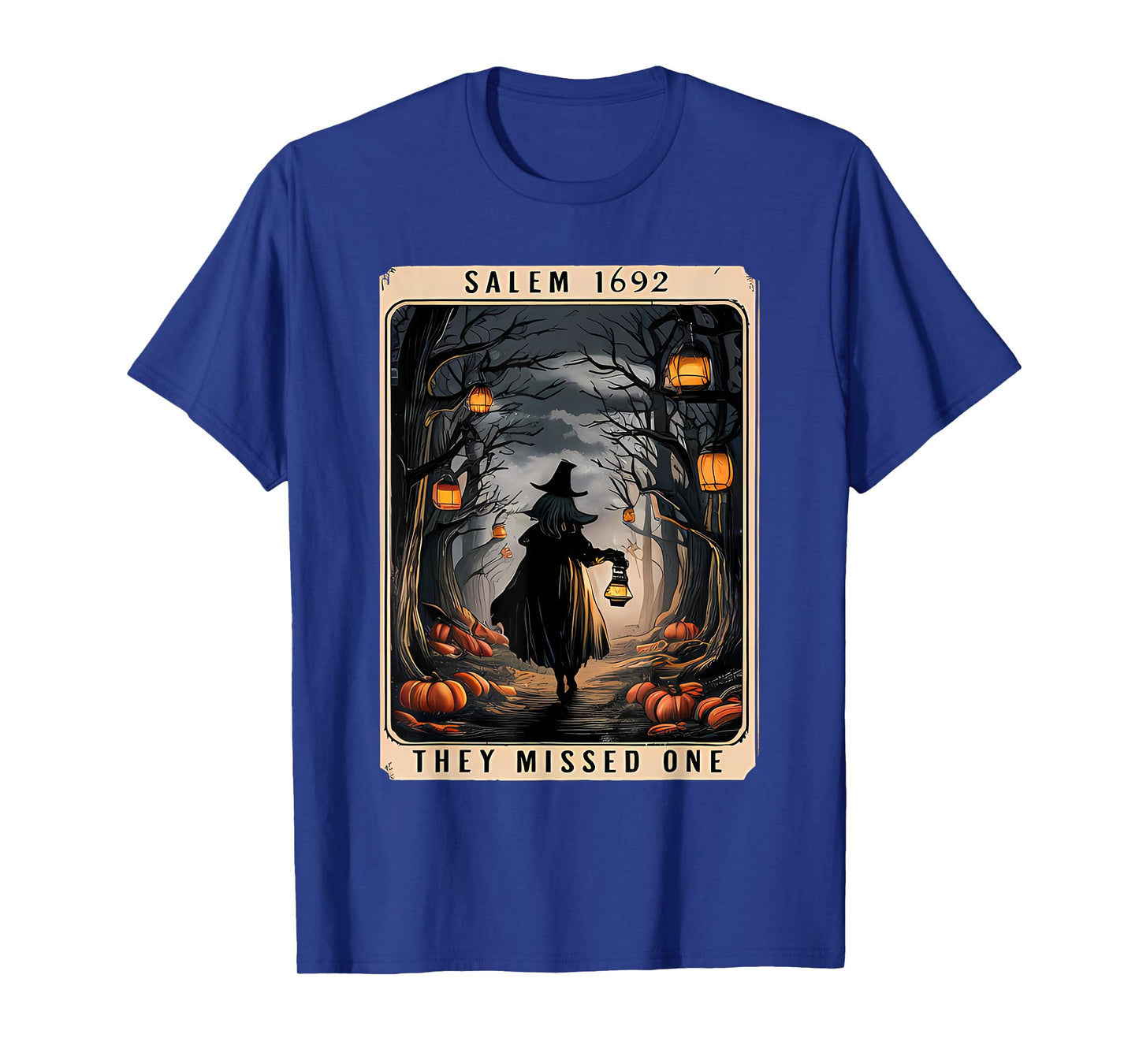 Salem 1692 Halloween Witch They Missed One Tarot Card Women T-Shirt