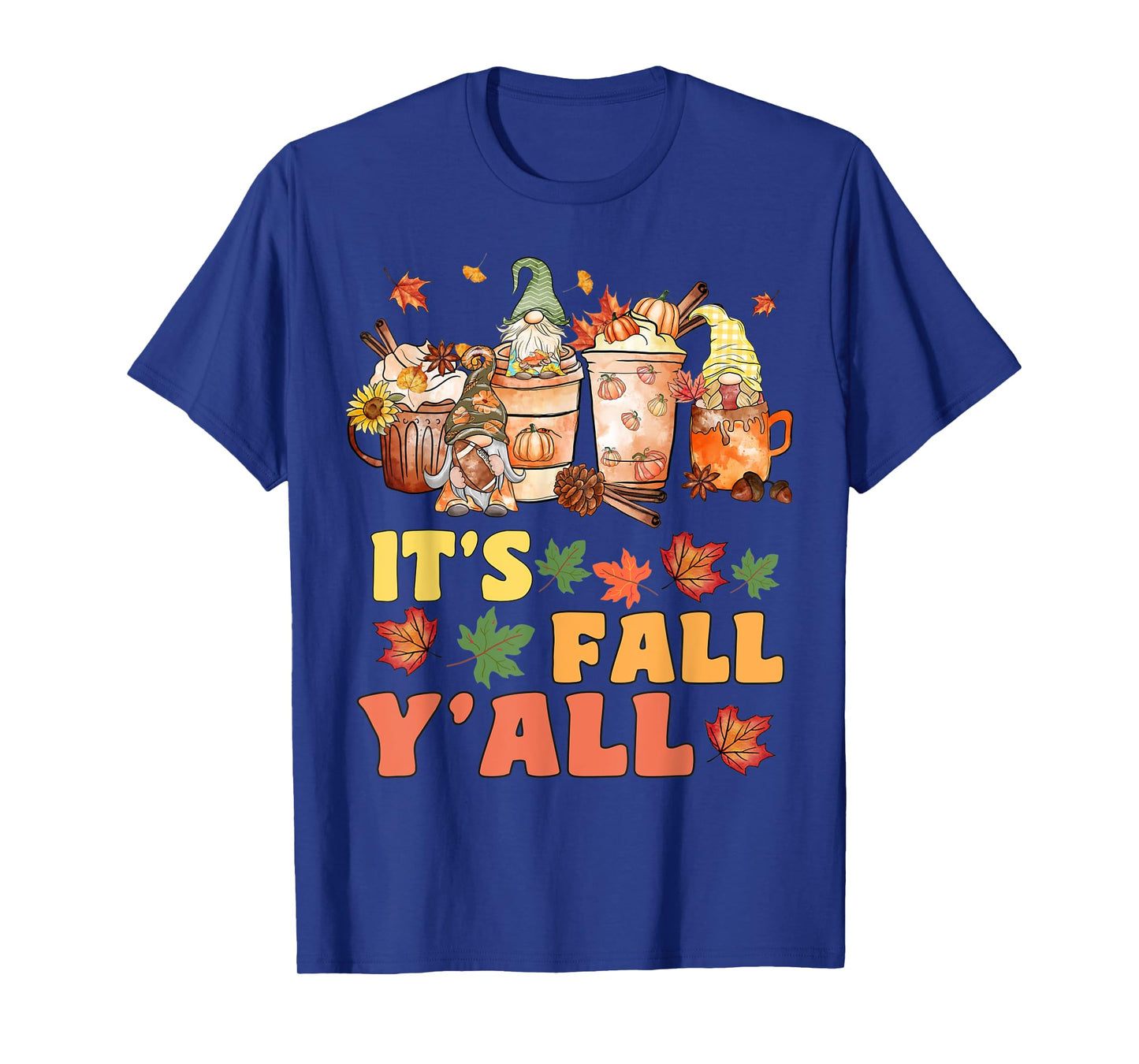 It's Fall Y'all Football Gnome Happy Fall Y’all Women Kids T-Shirt