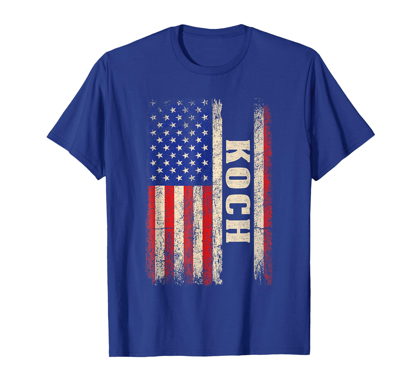 KOCH Last Name Shirt KOCH Name American Flag T-Shirt