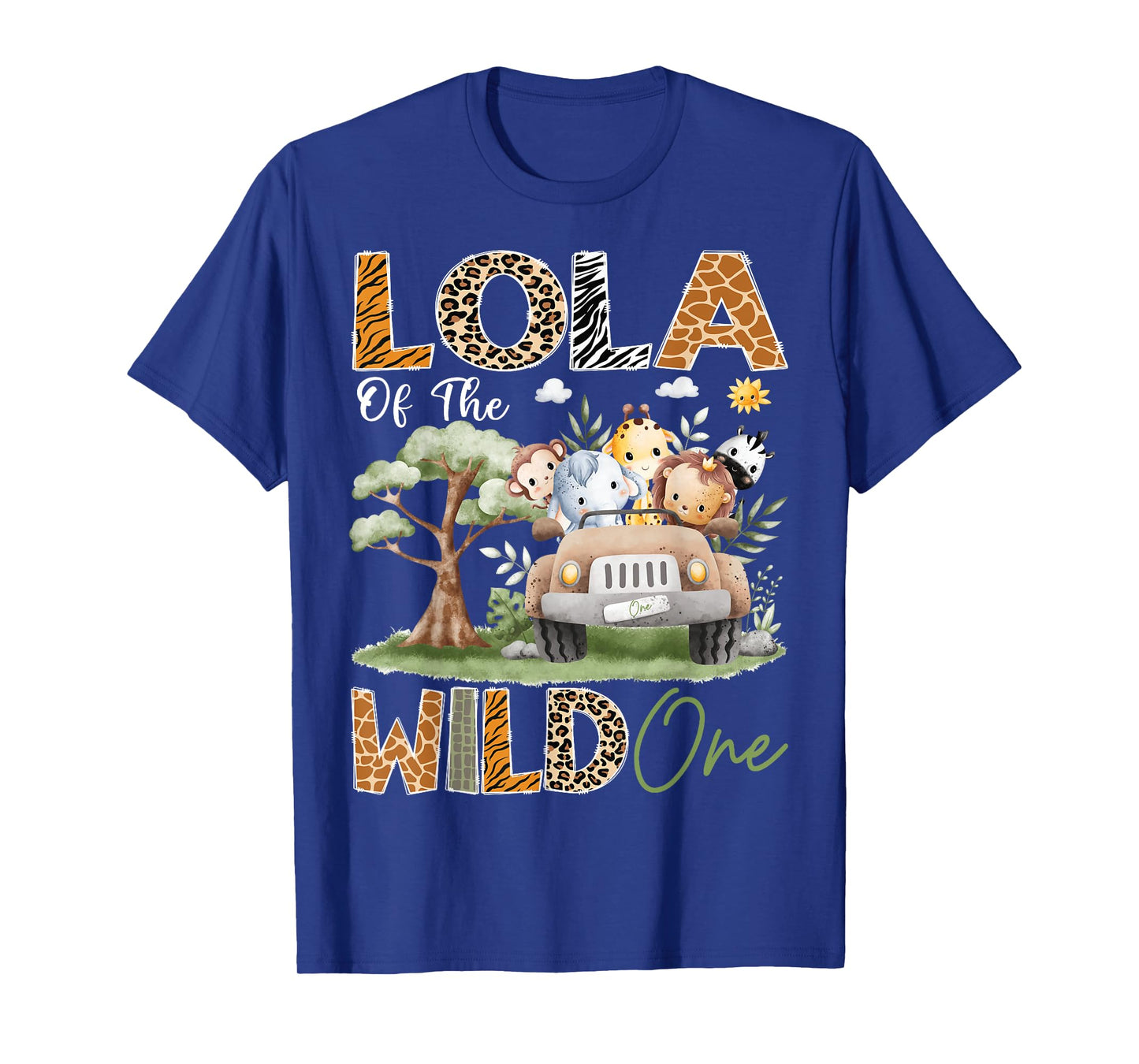 Lola Of The Wild One 1St Birthday Safari Truck Animal T-Shirt