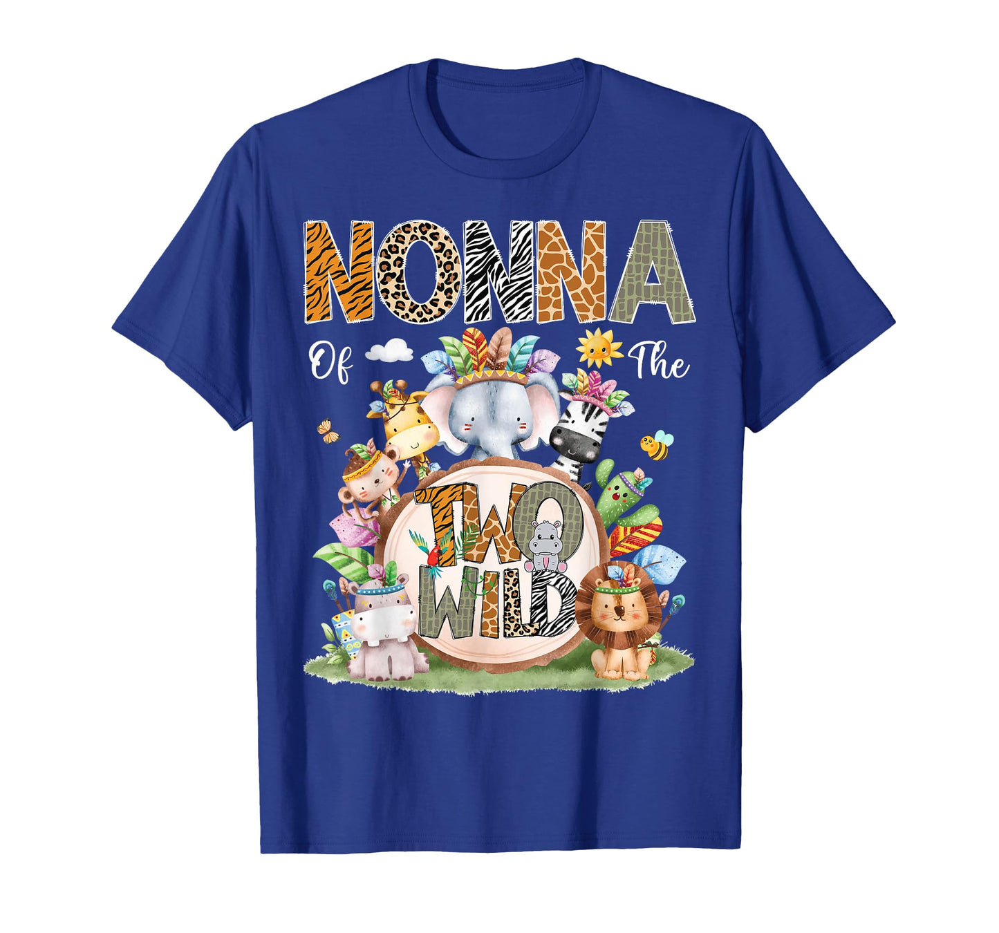 Nonna Of The Two Wild 2Nd Birthday Animal Safari Tribal T-Shirt
