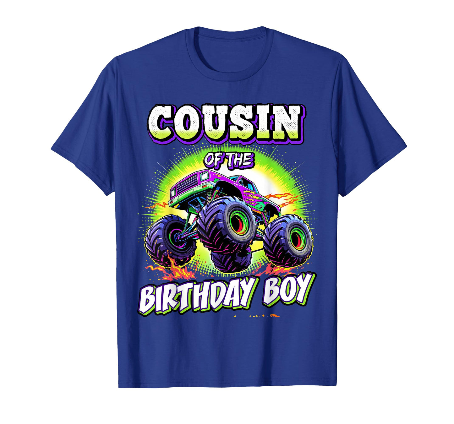 Cousin of the Birthday Boy Monster Truck Birthday Party T-Shirt