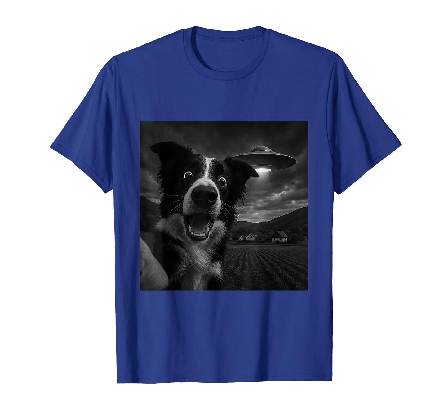 Border Collie UFO Encounters Selfie T-Shirt
