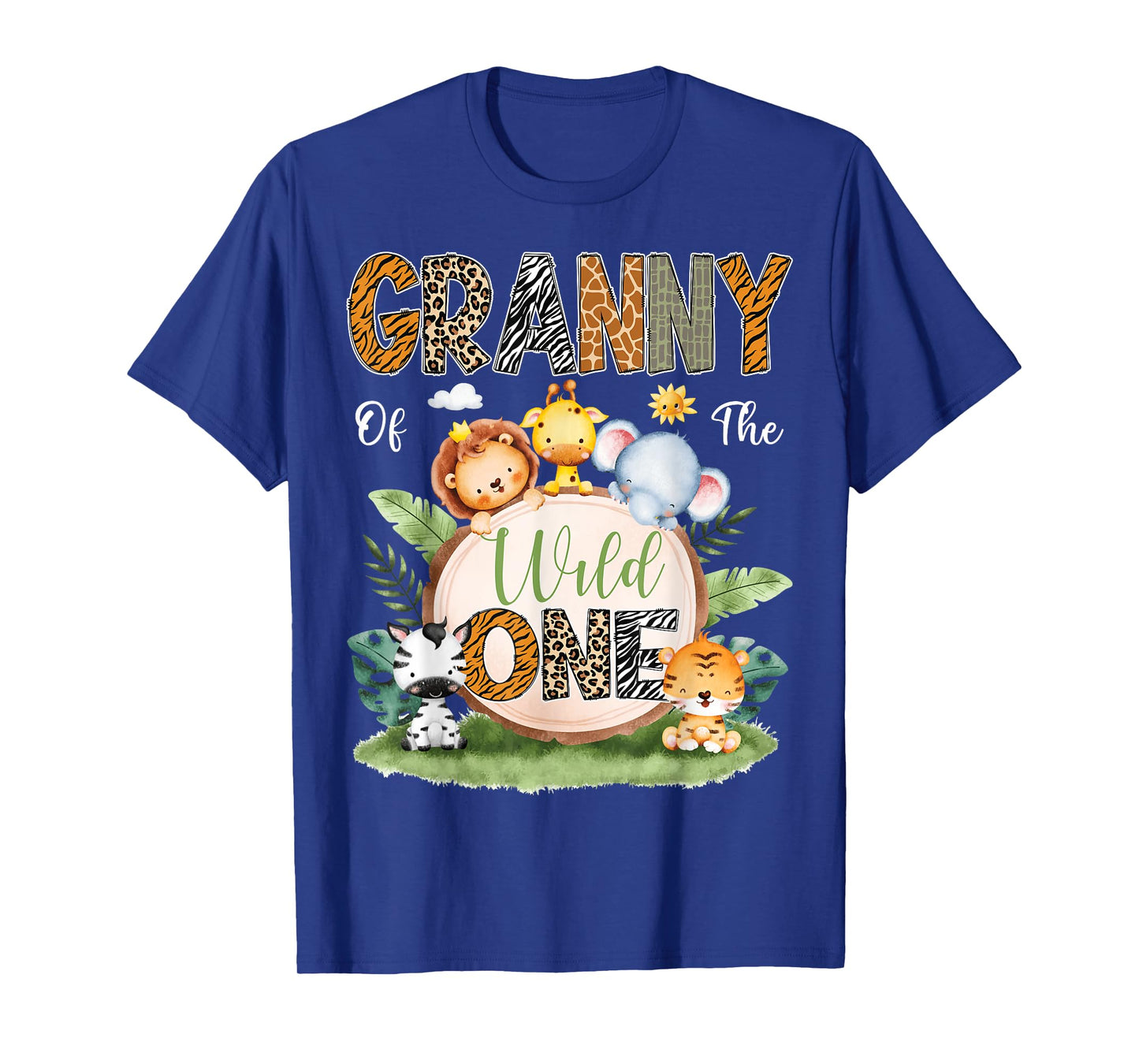 Granny Of The Wild One 1St Birthday Kids Safari Jungle T-Shirt