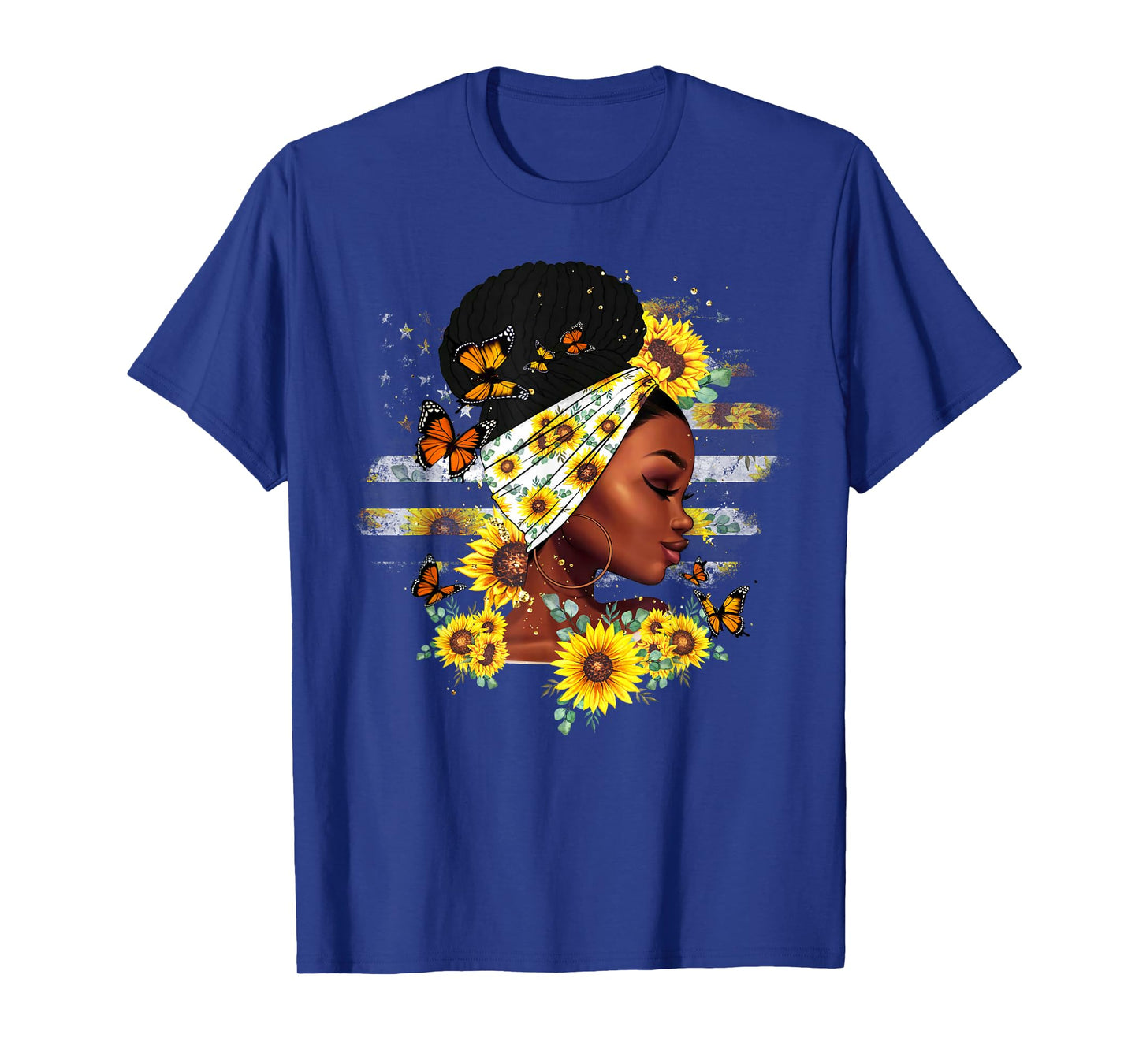 Womens Sunflower Black Girl Queen Black History Month T-Shirt