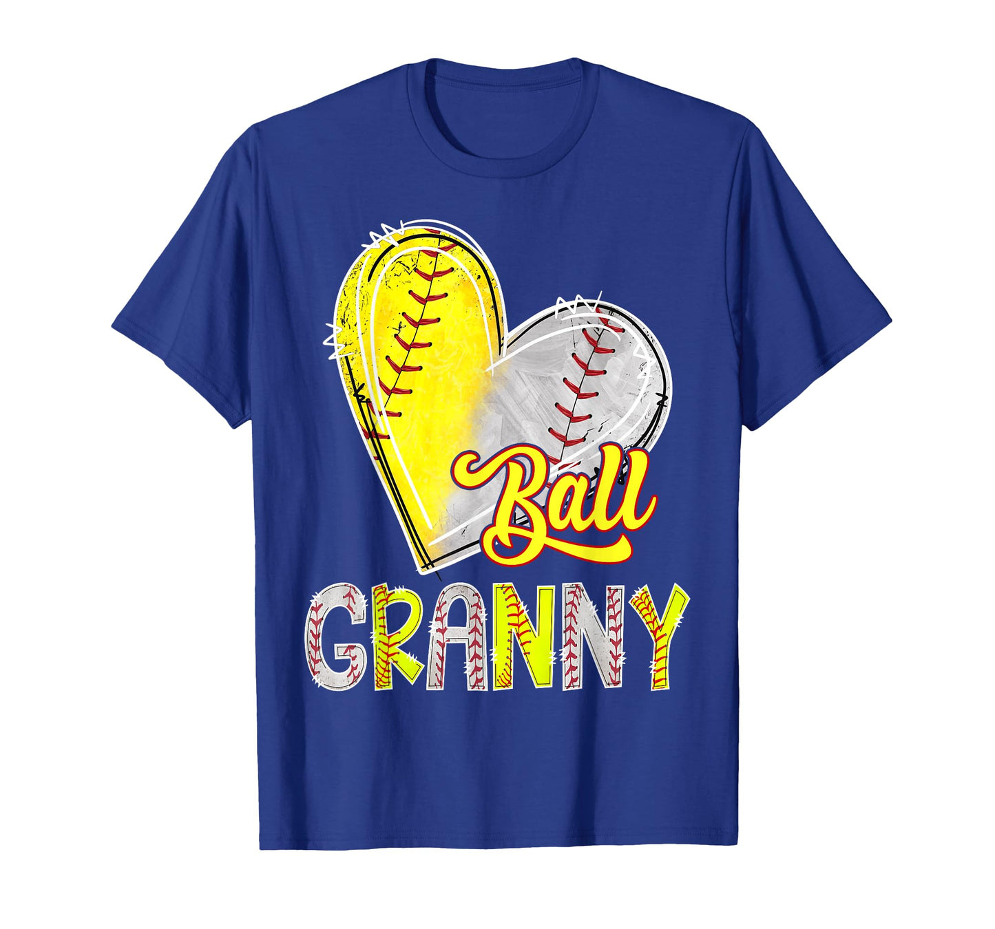 Ball Granny Heart Baseball Softball Lover Granny Of Both T-Shirt